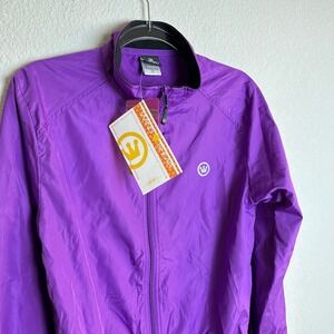 NEW Canari Microlight Shell Cycling‎ Jacket Womens Medium Imperial Purple Zip Up